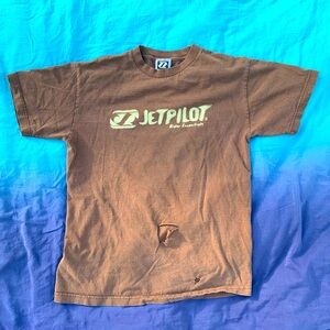 Jetpilot Rider Essentials Vintage Men’s Double Sided Logo Tee Worn In Distressed